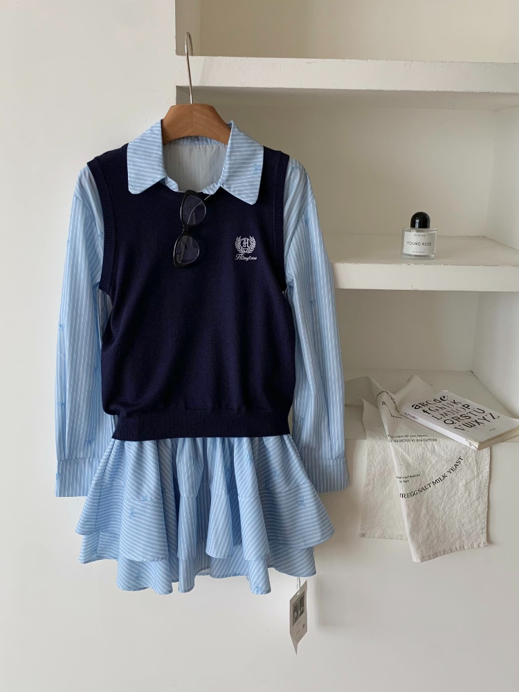 Lente Herfst Koreaanse Mode Co - Korean Style A Line Shirt Dress recensie en prijs