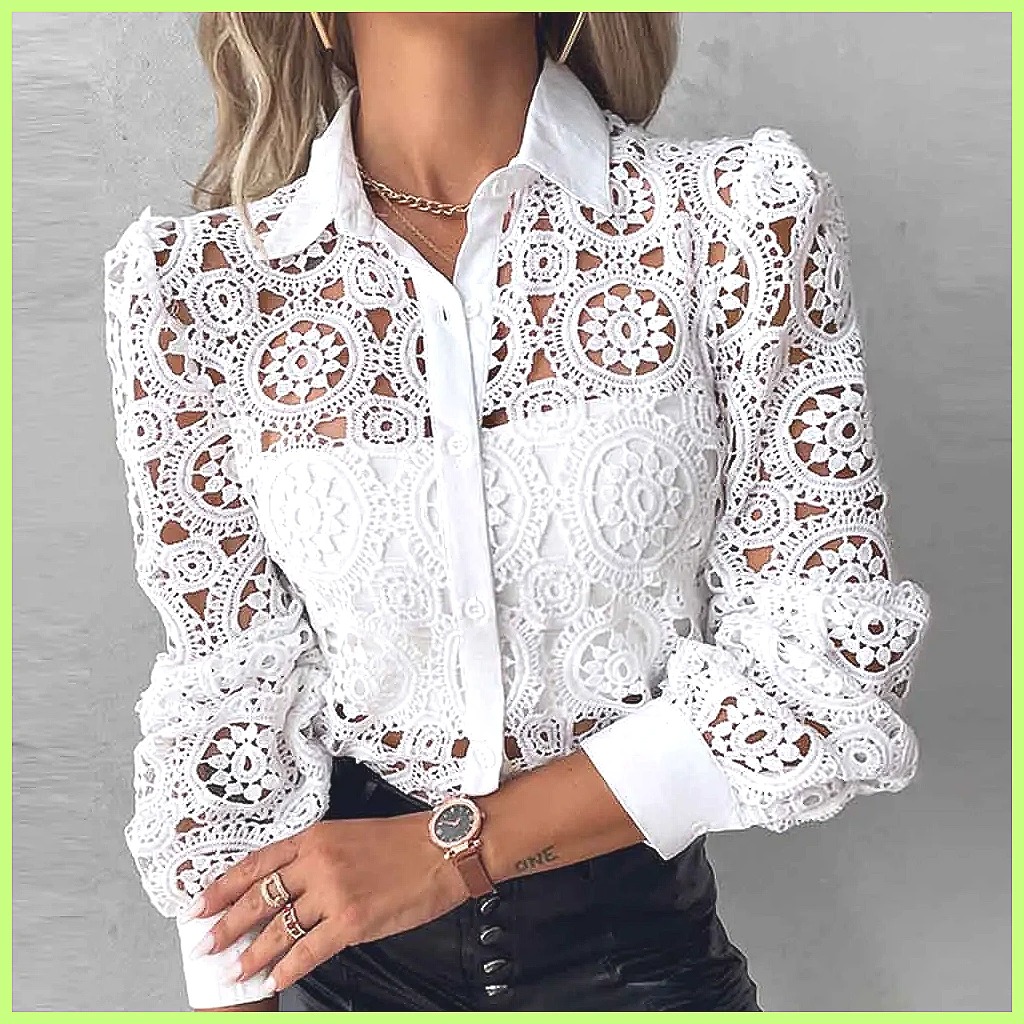 2025 Dames Wit Kant Blouse, El - Blouses recensie en prijs