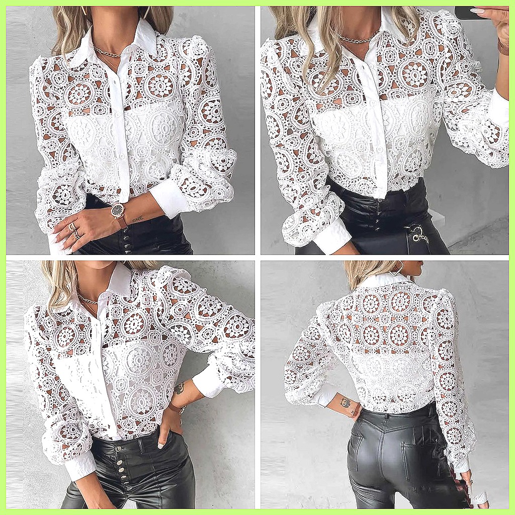 2025 Dames Wit Kant Blouse, El - Blouses recensie en prijs