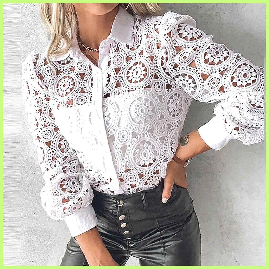 2025 Dames Wit Kant Blouse, El - Blouses recensie en prijs