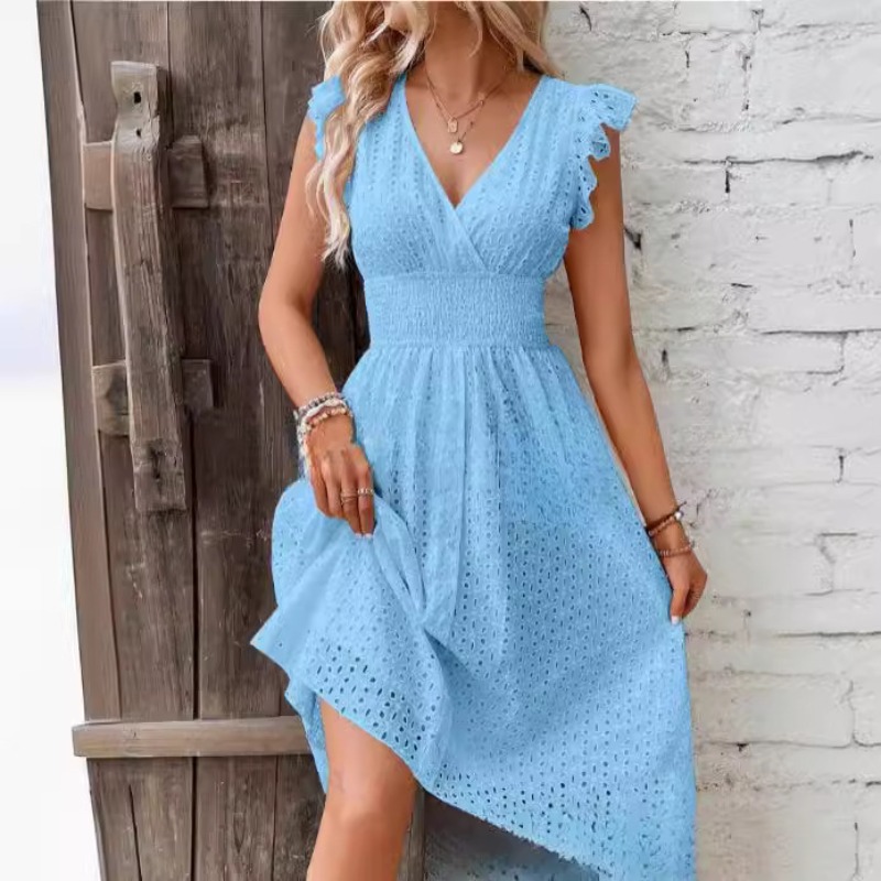 Nieuwe Europese zomerjurk met  - French Vintage Floral Midi Dress recensie en prijs