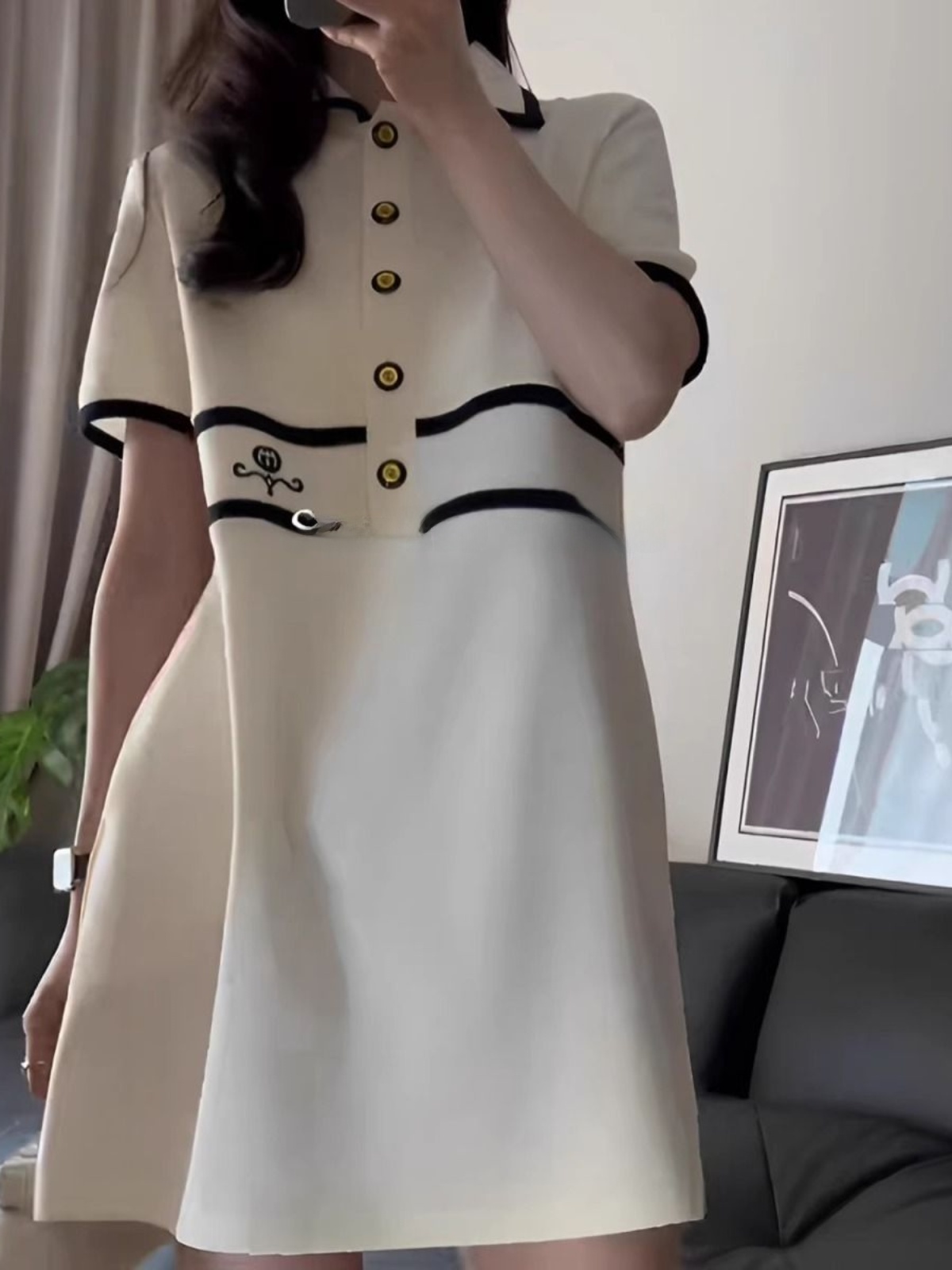 Plus Size Jurk met kraag en ko - Korean Style A Line Shirt Dress recensie en prijs