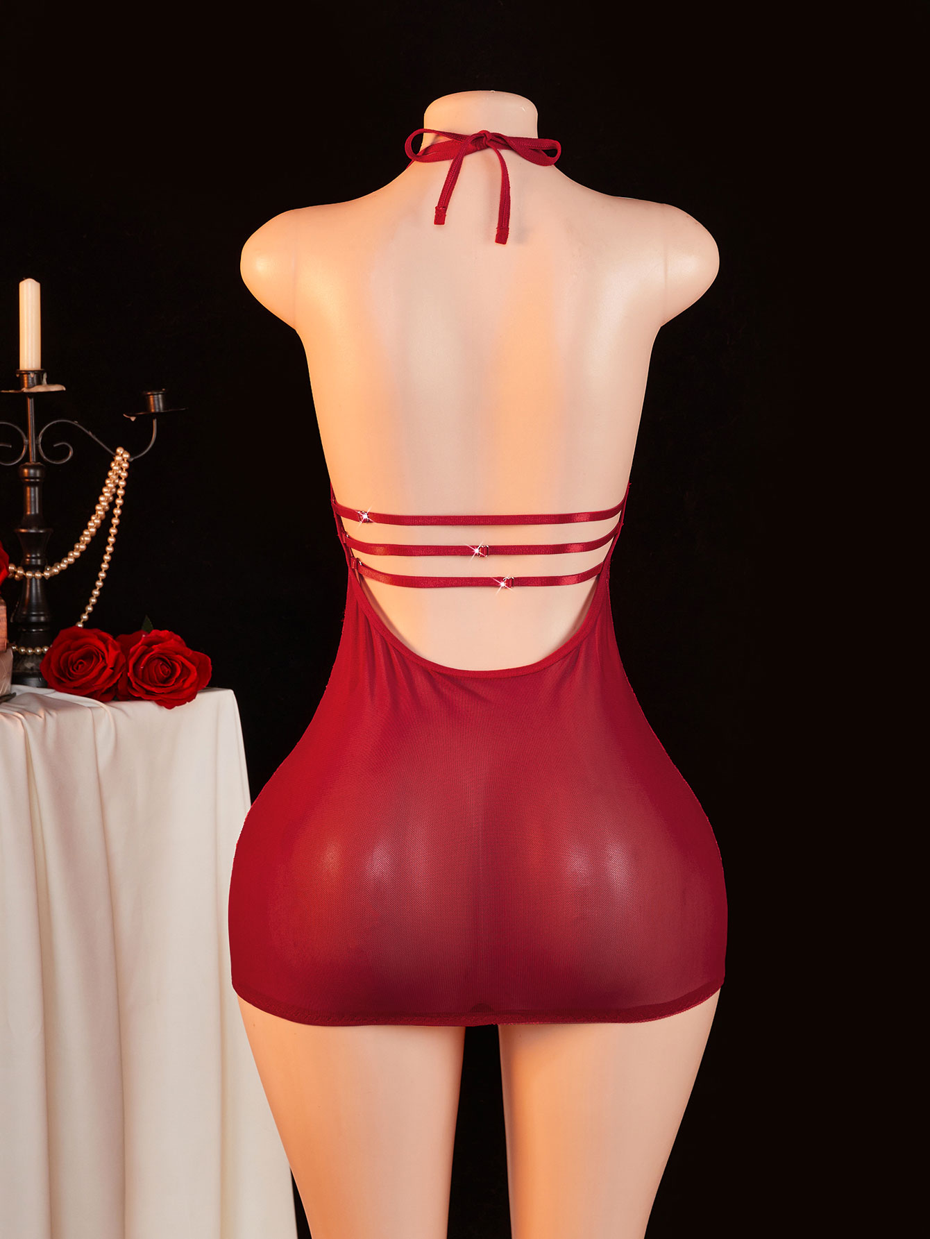 Pure kanten babydoll dames hal - Sexy Mesh Sheer Bodycon Dress recensie en prijs
