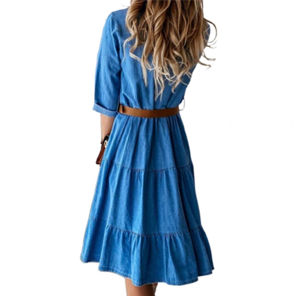 Denimjurk met driekwartmouwen, - French Vintage Floral Midi Dress recensie en prijs