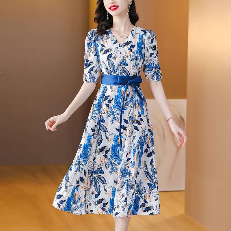 2025 Zomer Vrouwen Boho Luxe B - French Vintage Floral Midi Dress recensie en prijs