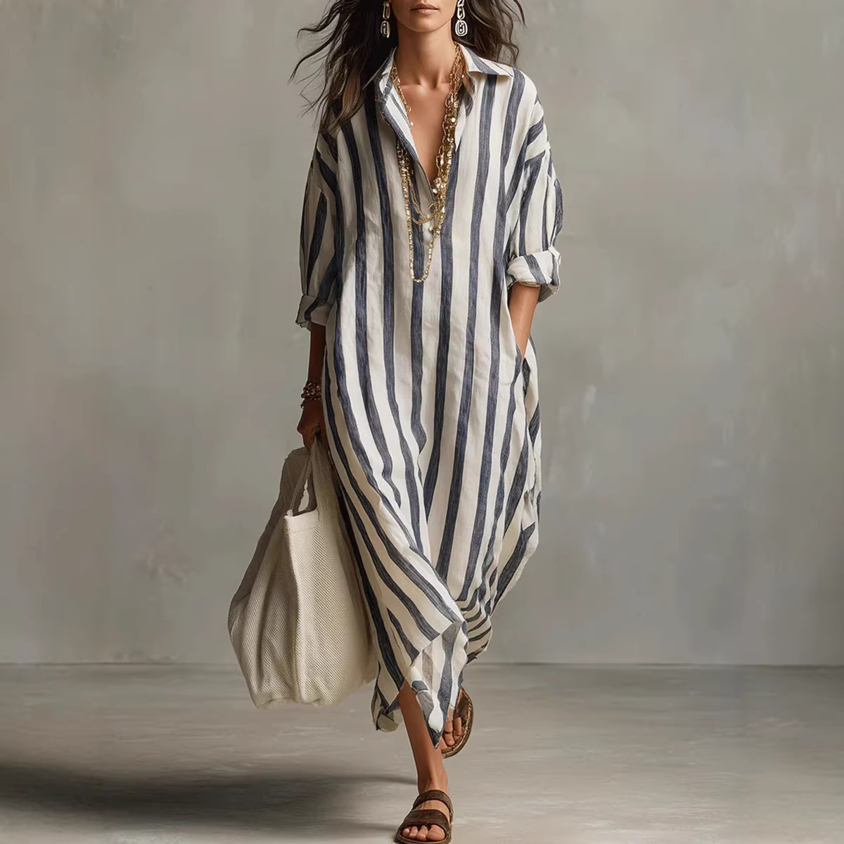Zomerse elegante linnen shirtj - Casual Loose Linen Shirt Dress recensie en prijs