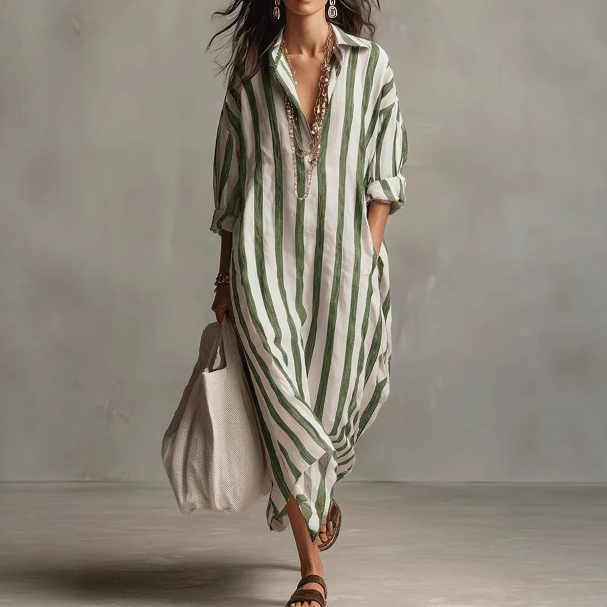 Zomerse elegante linnen shirtj - Casual Loose Linen Shirt Dress recensie en prijs