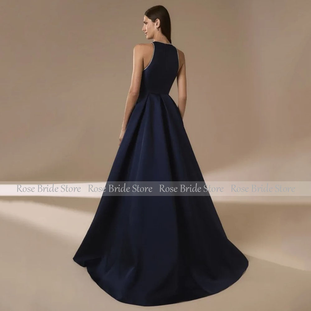Marineblauw Satijnen Avondjurk - Elegant Satin Evening Gown Split recensie en prijs