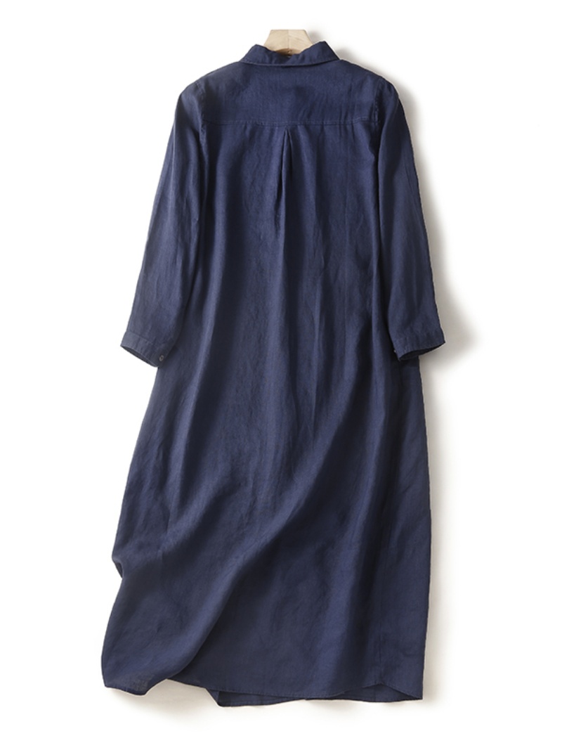 Linnen-katoenmix casual shirtj - Casual Loose Linen Shirt Dress recensie en prijs