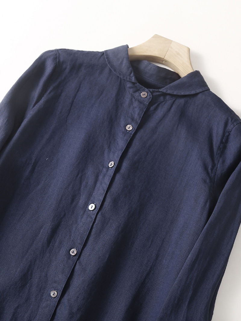 Linnen-katoenmix casual shirtj - Casual Loose Linen Shirt Dress recensie en prijs