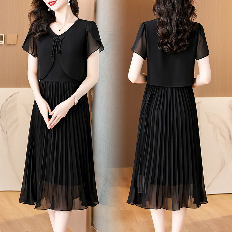 2025 Zomer Solid Chiffon Casua - French Vintage Floral Midi Dress recensie en prijs