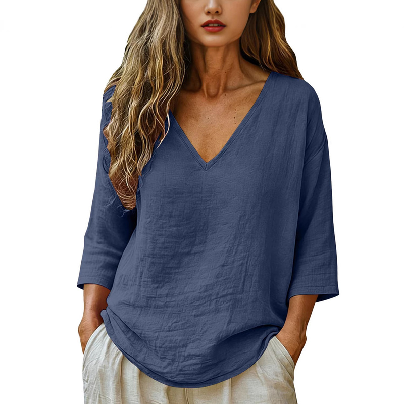 Dames V-hals T-shirts met drie - Blouses recensie en prijs