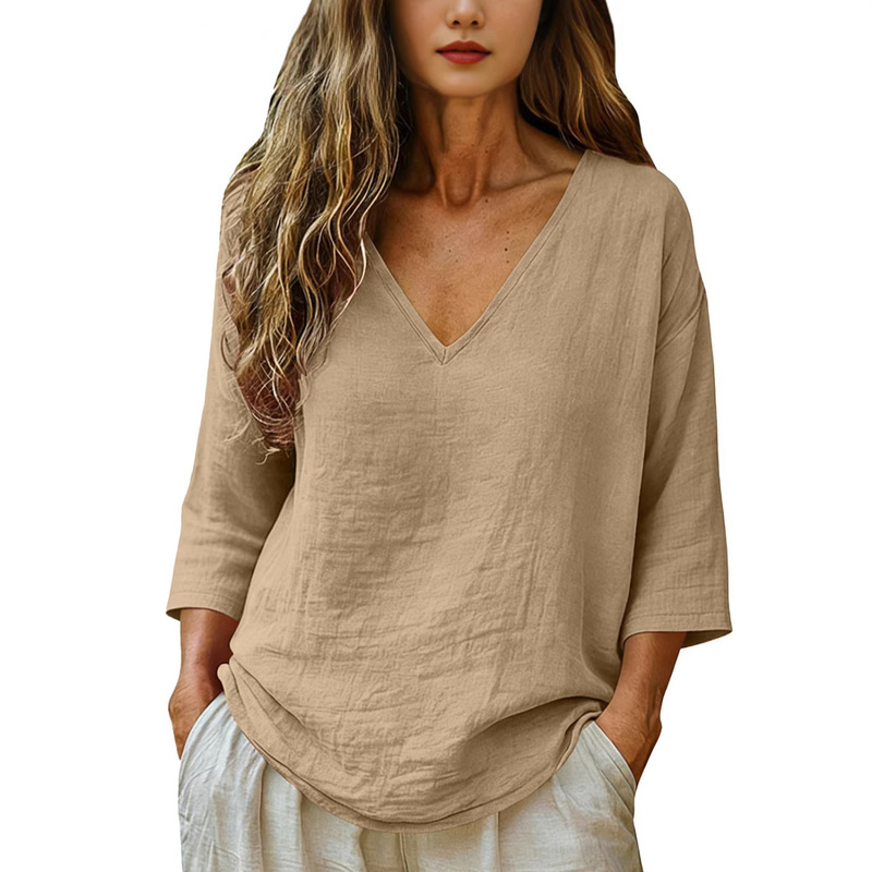 Dames V-hals T-shirts met drie - Blouses recensie en prijs